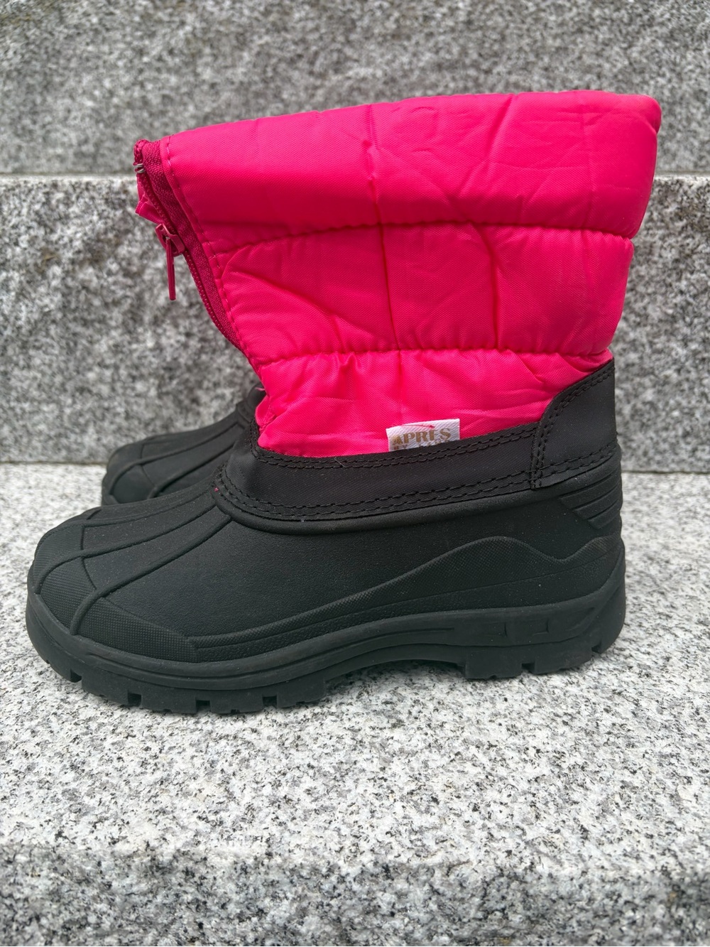 Kids Waterproof Snow Boots - Hot Pink and Black